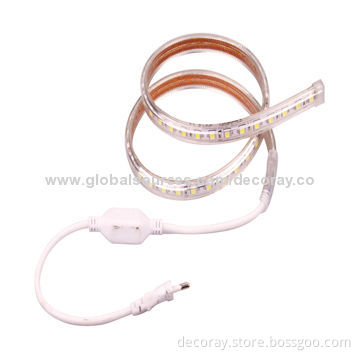 Pure white/warm white high voltage SMD flexible LED strip, SMD 3528/AC 220V leads/lifespan 30,000hrs
